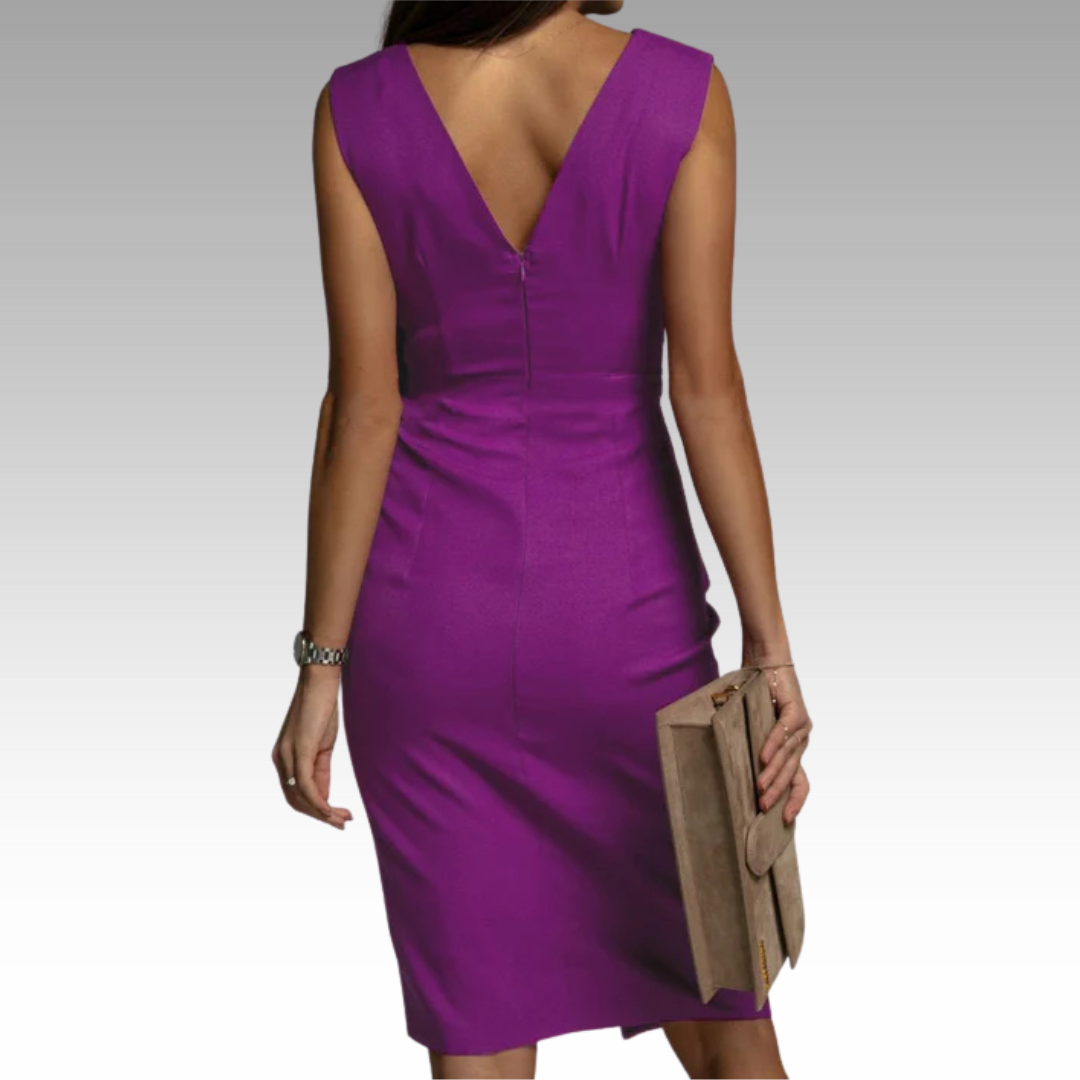 Regalia™ – Elegantes Figurbetontes Kleid mit V-Ausschnitt und Schlitz