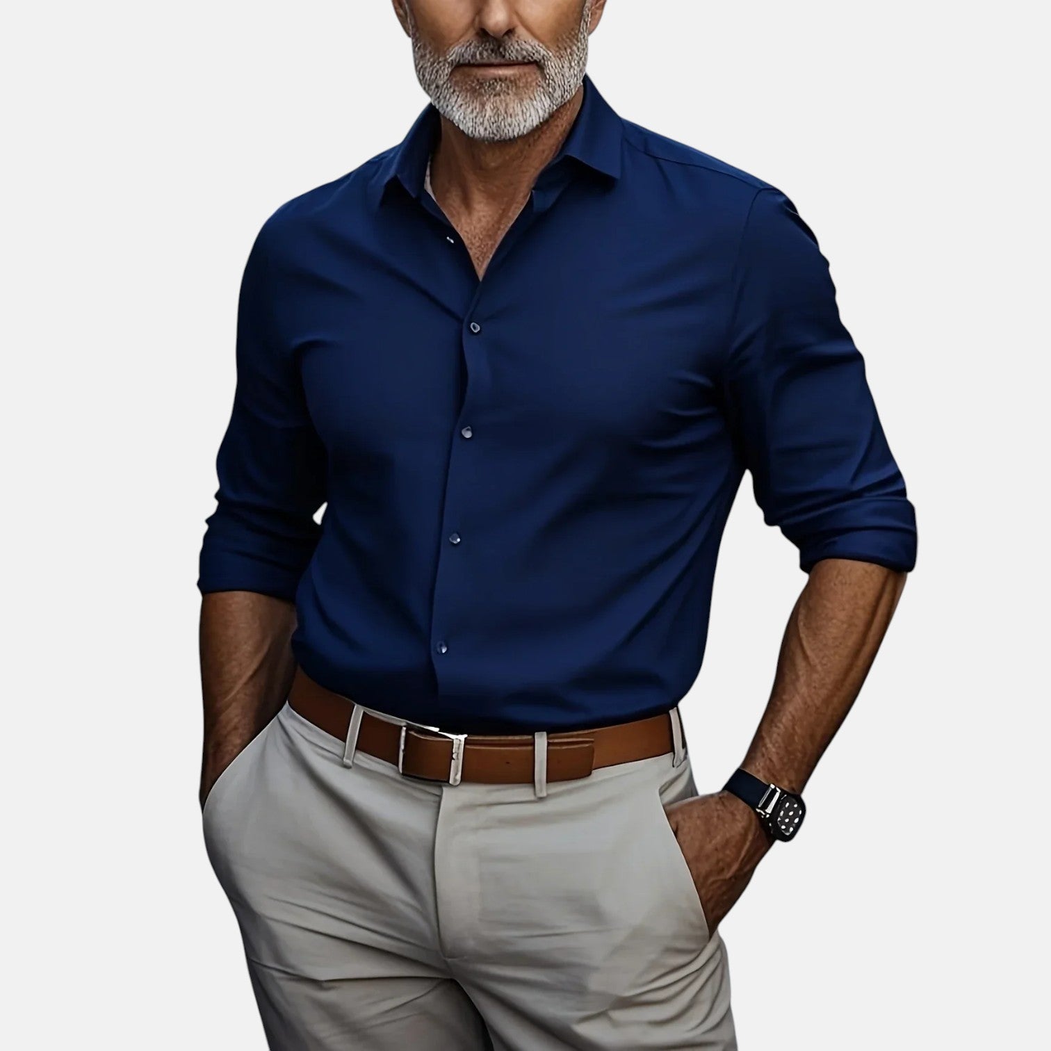 Gizmo™ | Herren Slim Fit Business Hemd mit Knitterfrei