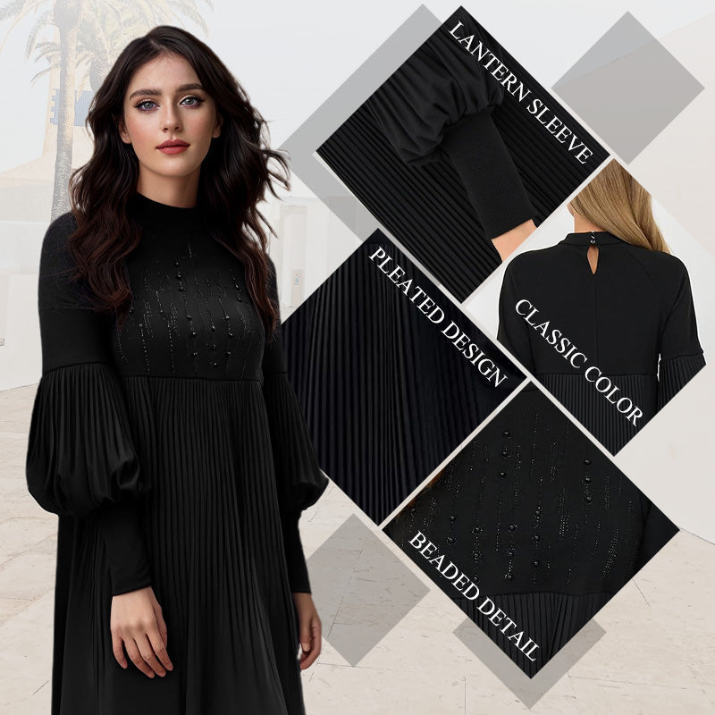 Avelyn™ - Elegantes Plisseekleid mit Laternenärmeln für Damen