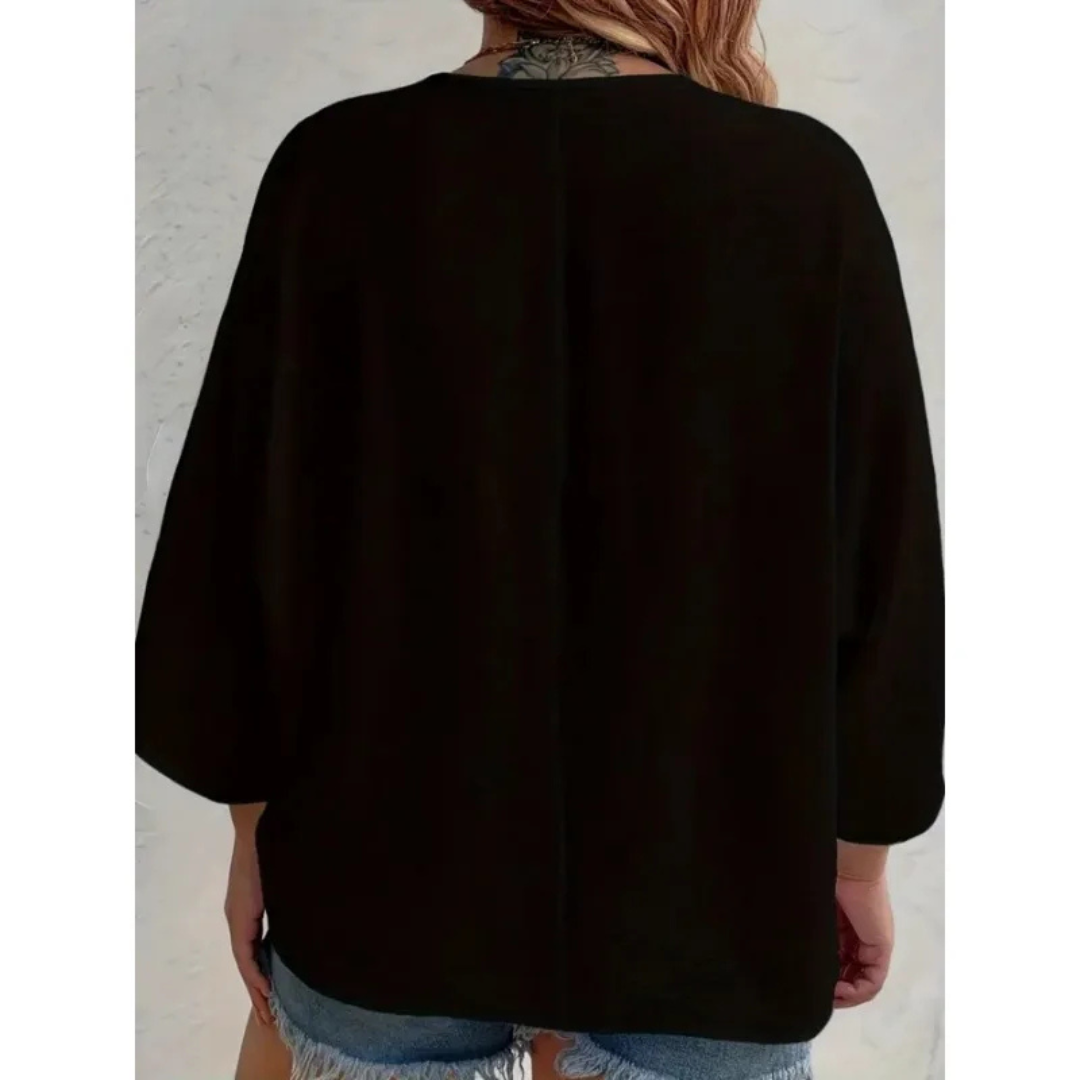 Quinn™ - Elegantes V-Ring-Top mit Knöpfen