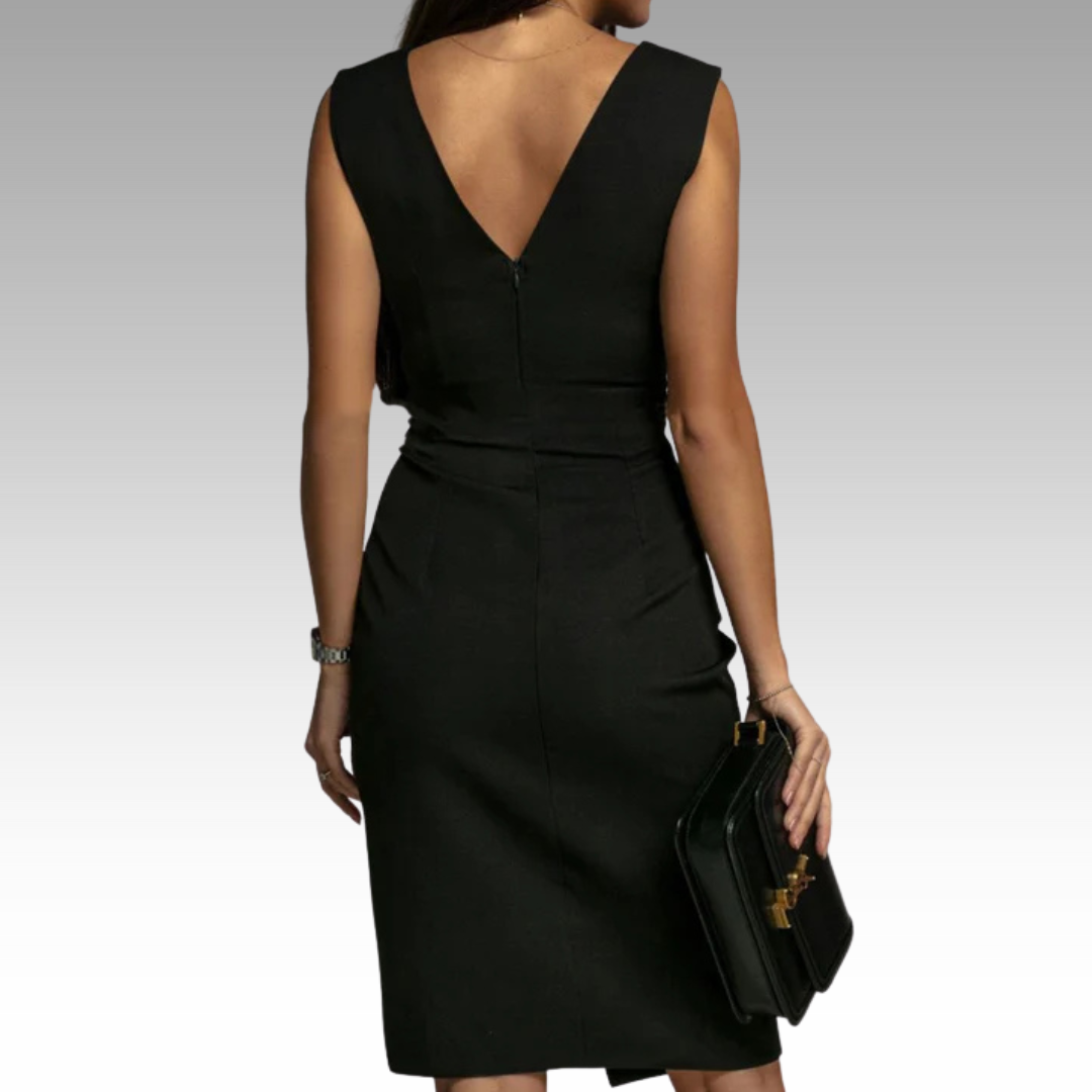 Regalia™ – Elegantes Figurbetontes Kleid mit V-Ausschnitt und Schlitz