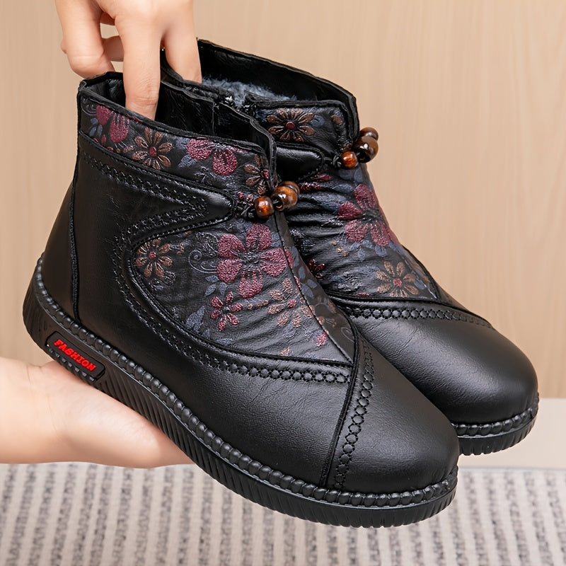 Bianca™ - Vintage-Stiefeletten mit Blumenmuster