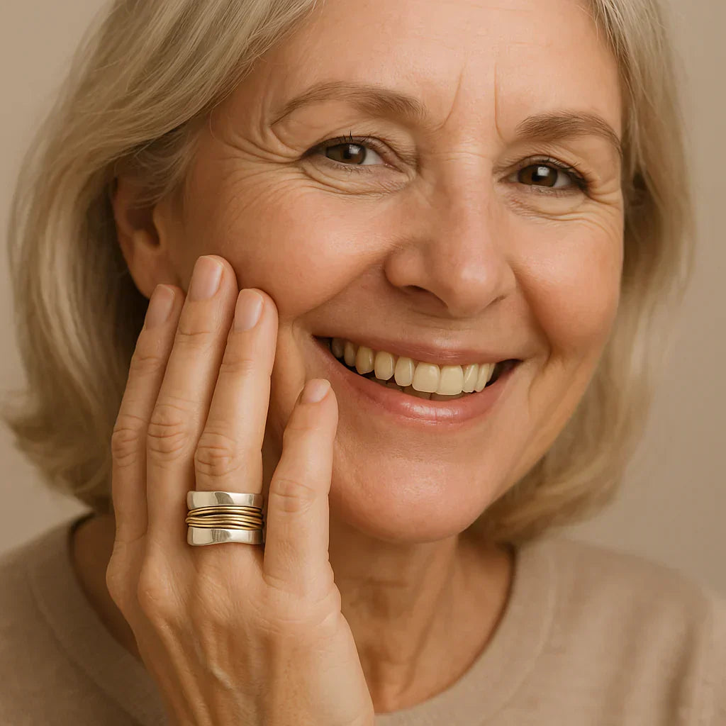 Vintage-vergoldeter Silberdraht-Ring