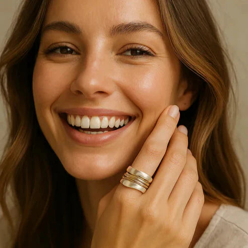 Vintage-vergoldeter Silberdraht-Ring