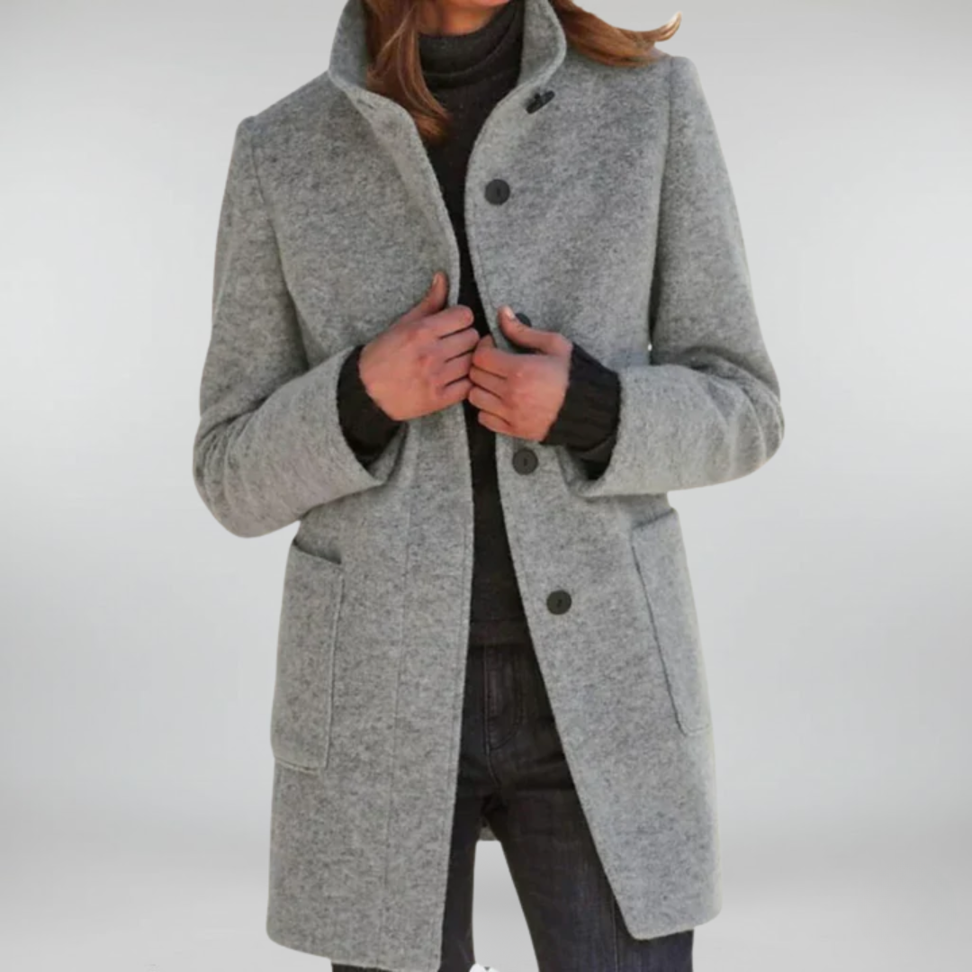 Vintora™ – Retro Damen-Windjacke mit Knöpfen und Stehkragen