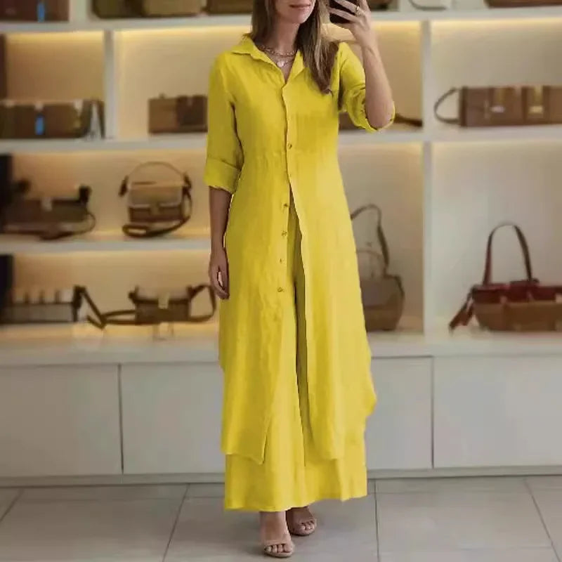 Lunara™ - Luftiges & Entspanntes Set mit Blusenkleid und Hose