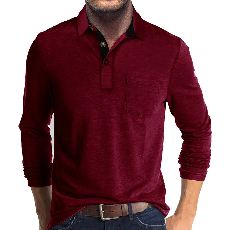Jörg™ | Herren Langarmshirt in Unifarbe