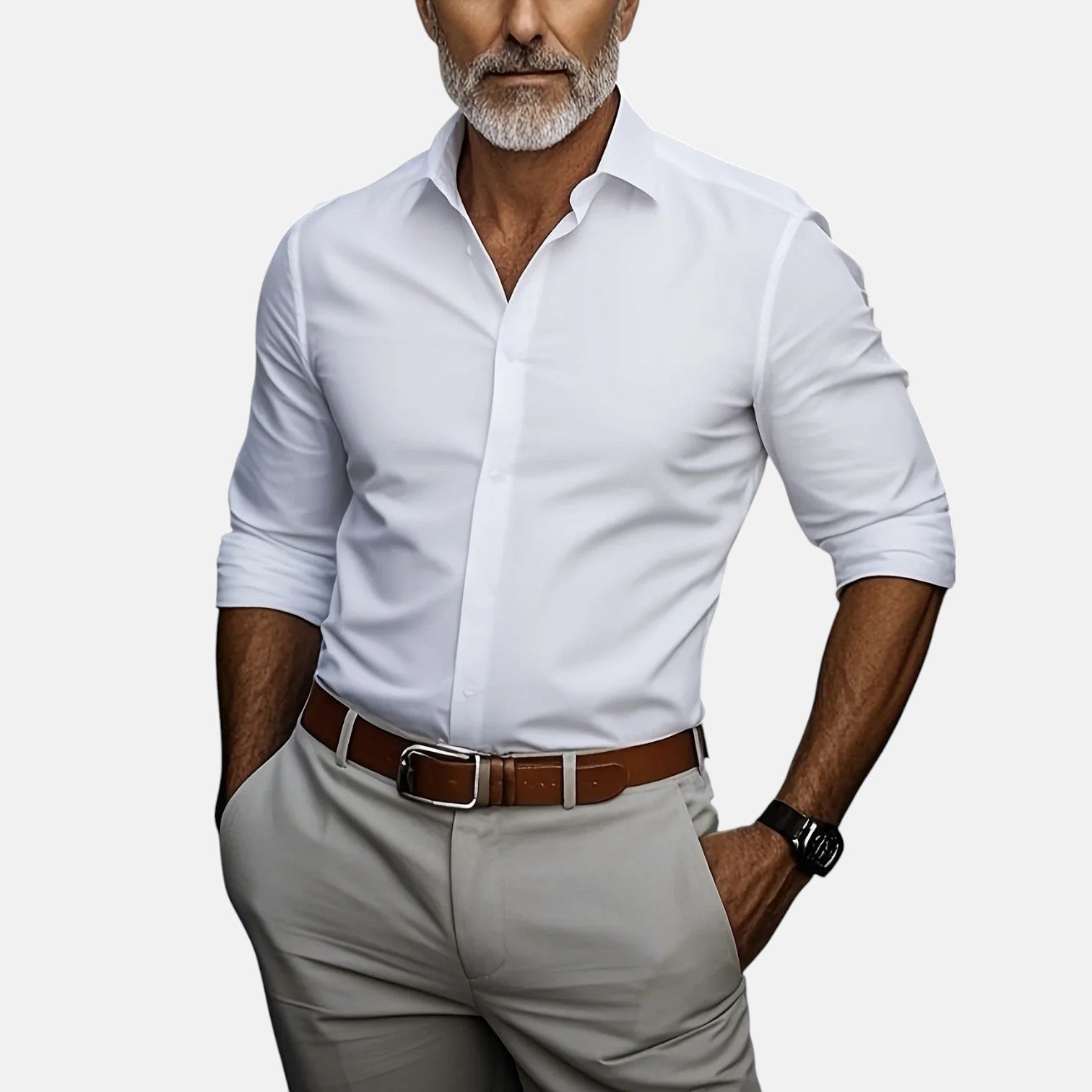 Gizmo™ | Herren Slim Fit Business Hemd mit Knitterfrei