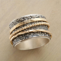 Antiker Vintage-Ring aus Gold und Silber