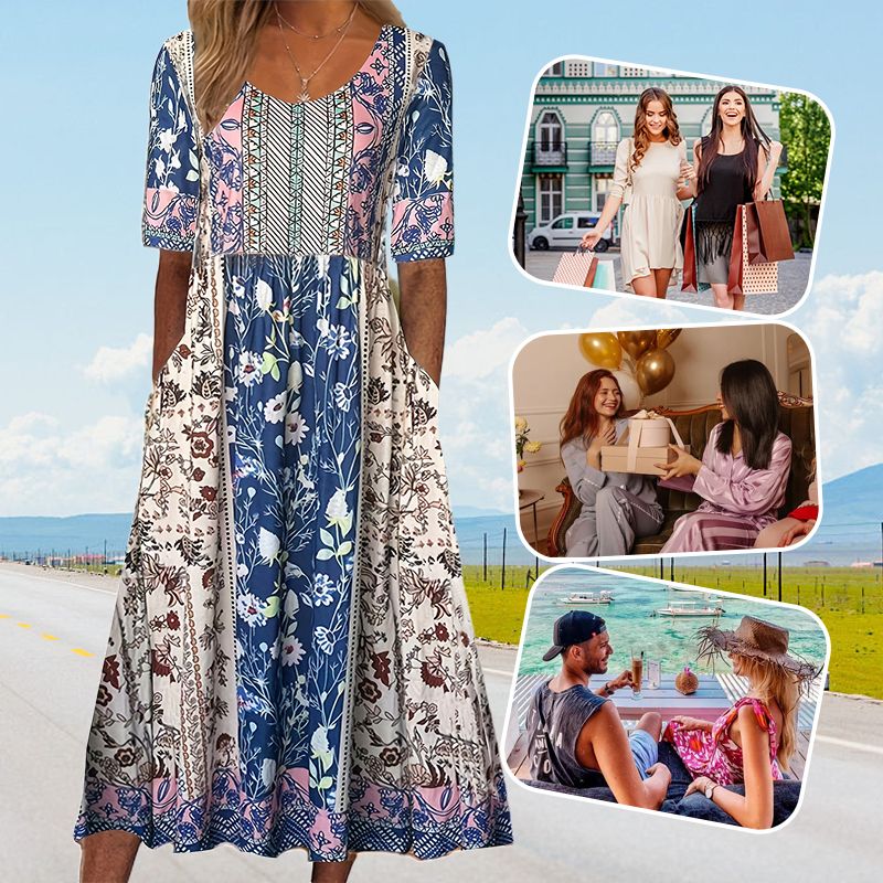 Sandra™ – Elegantes Boho-Kleid mit Print für Damen